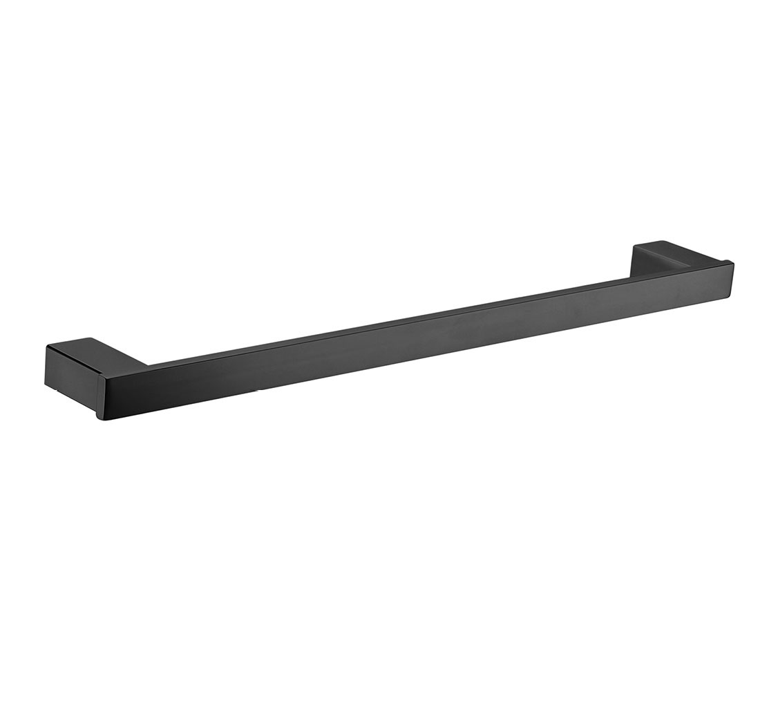 Komo Black Single Towel Rail 610mm