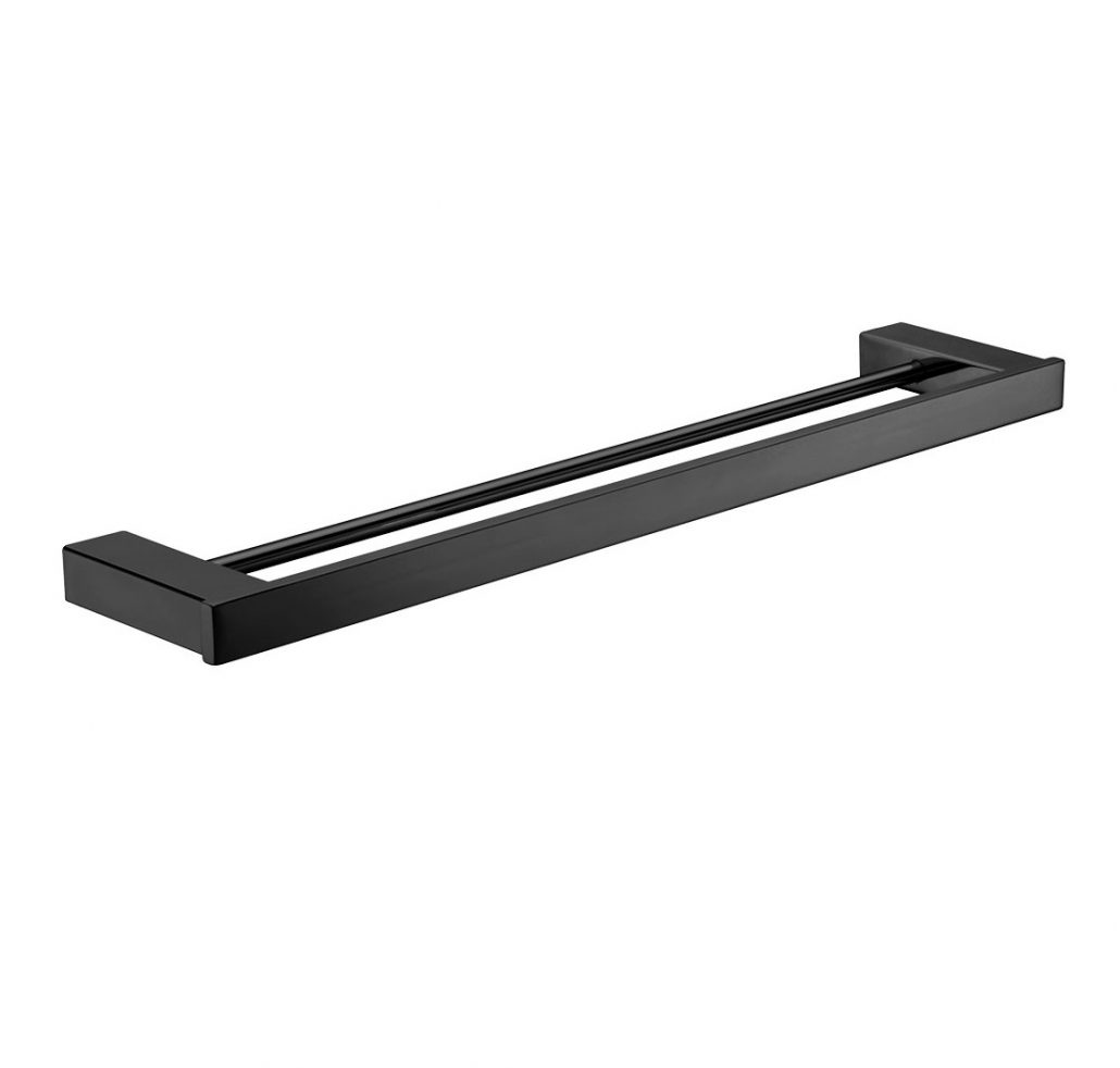 Komo Black Double Towel Rail 810mm