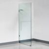 frameless glass panels with shelf