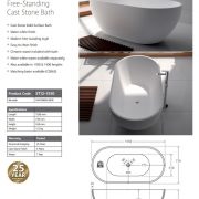 Tivoli Stone Bath | BDW | Bathrooms Kitchens Tiles