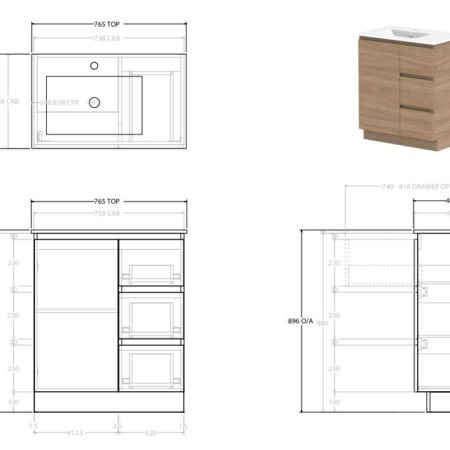 Glacier Lite Ceramic Trio Vanities | Builders Discount Warehouse