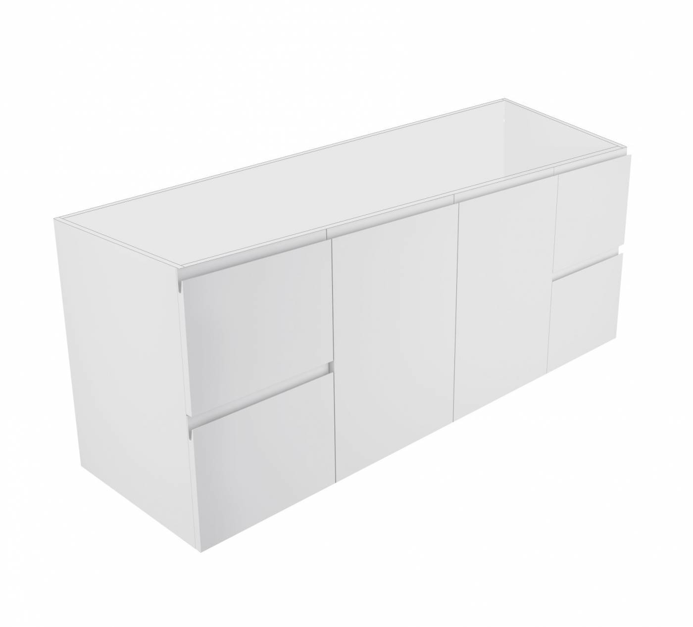 finger pull wall-hung cabinet only