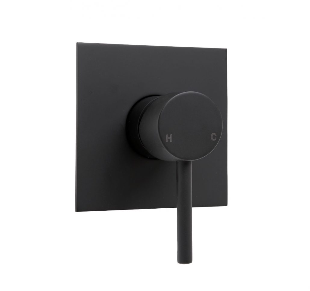 emma square black wall mixer