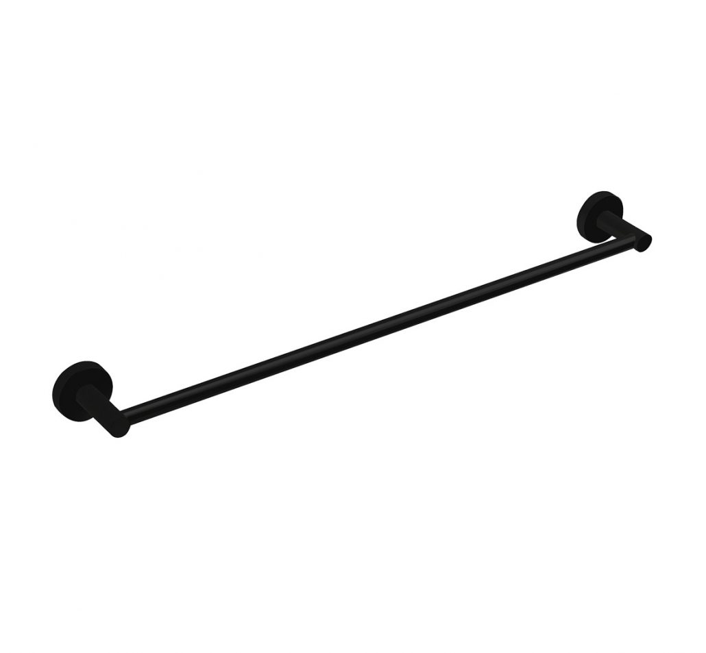 emma black single towel rail