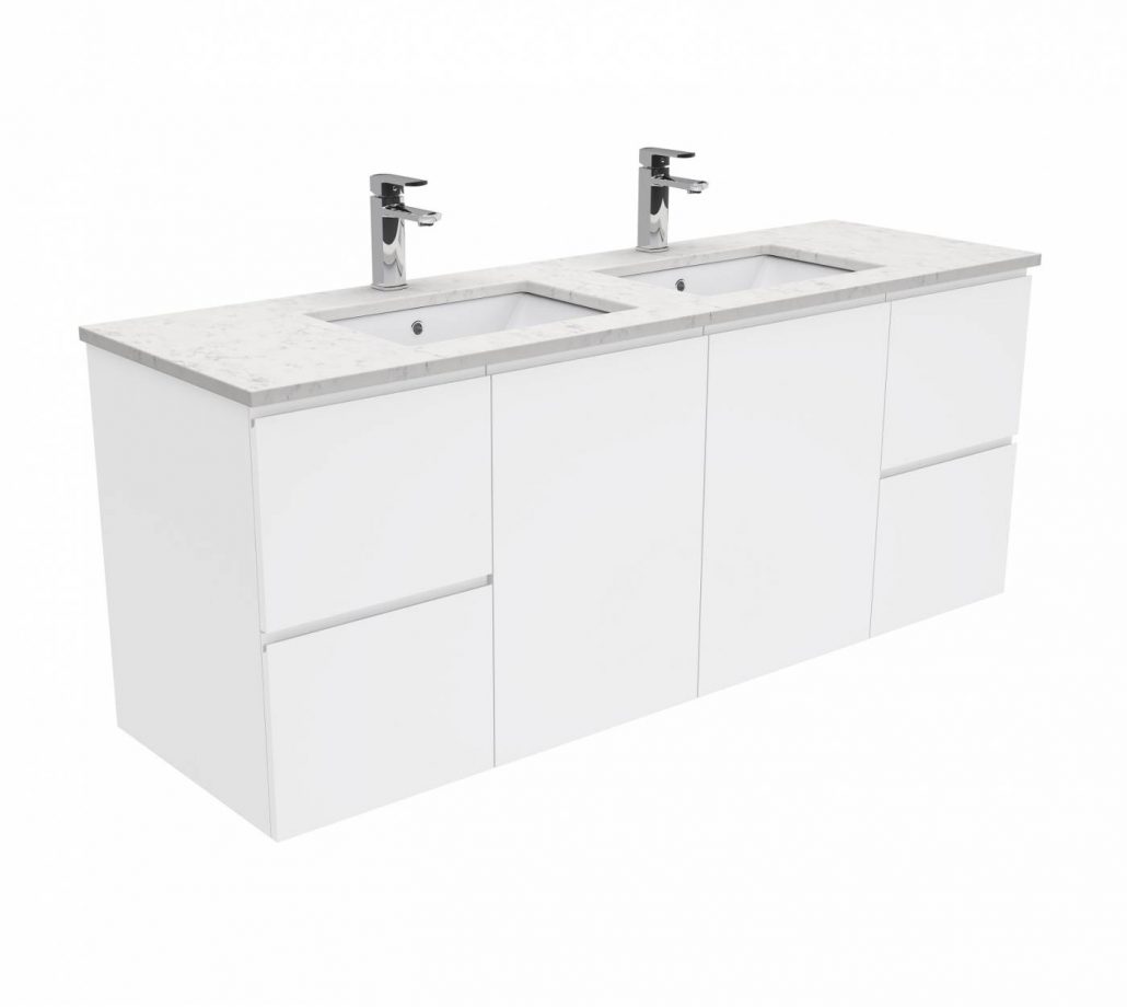 finger pull wall-hung stone vanities