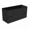 black finger pull wall-hung cabinet only