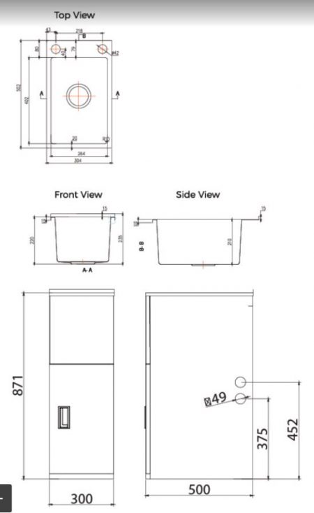 Everhard 21 Litre Laundry Cabinet | 300x500x871mm : Builders Discount ...