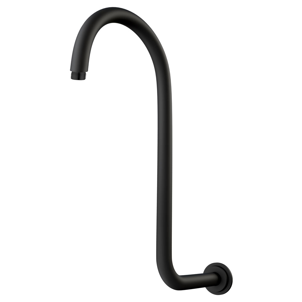 Lillian Black Swan Neck Shower Arm