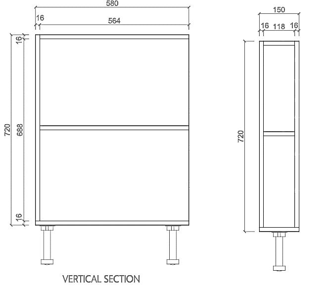 Shaker Open Shelf Base Cabinet 