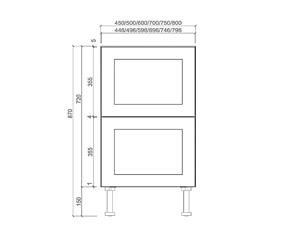 Shaker 2 Drawer Base Cabinets