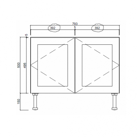 Shaker Butlers Sink Base Cabinet