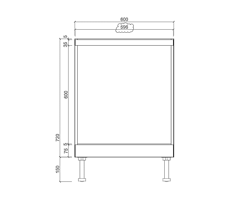 Shaker Oven Cabinet 600mm