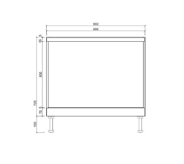 Shaker Oven Cabinet 900mm