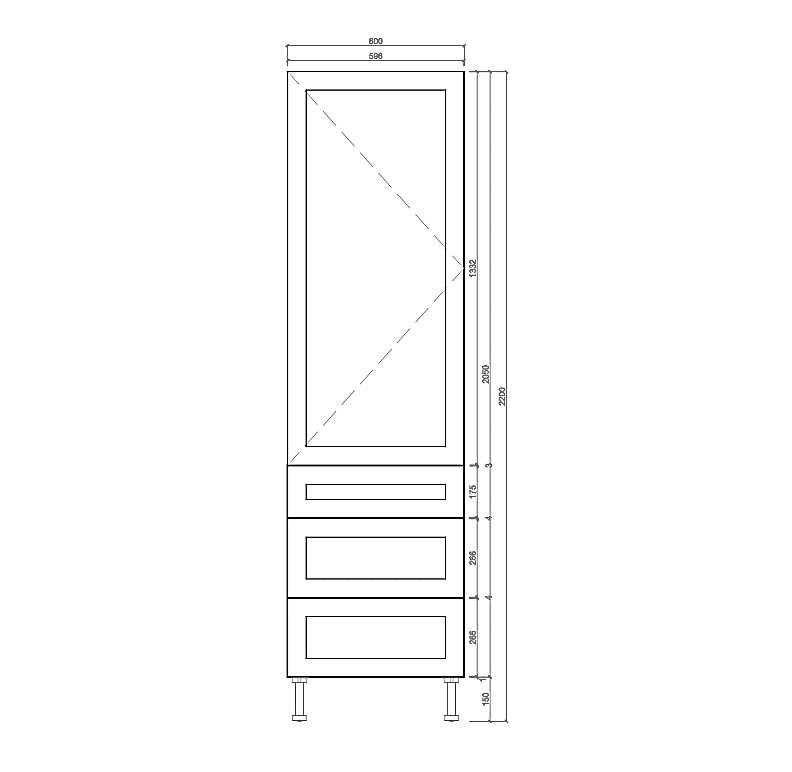 Shaker Tall Drawer Pantry