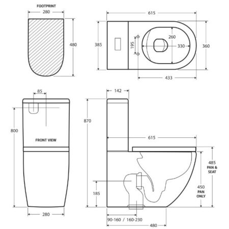 Alix Rimless Back To Wall Toilet | Extra Height | Ambulant Compliant ...