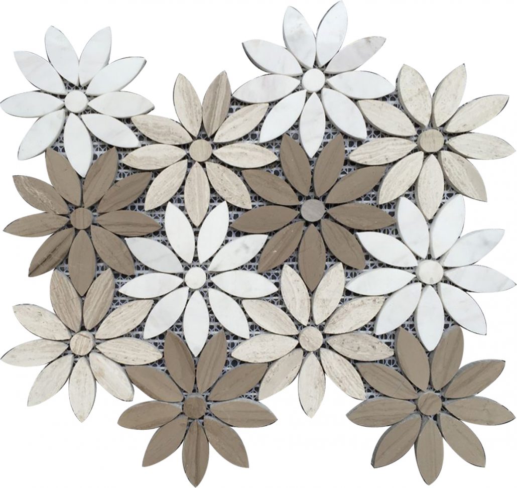 Athens Teak Daisy Tile