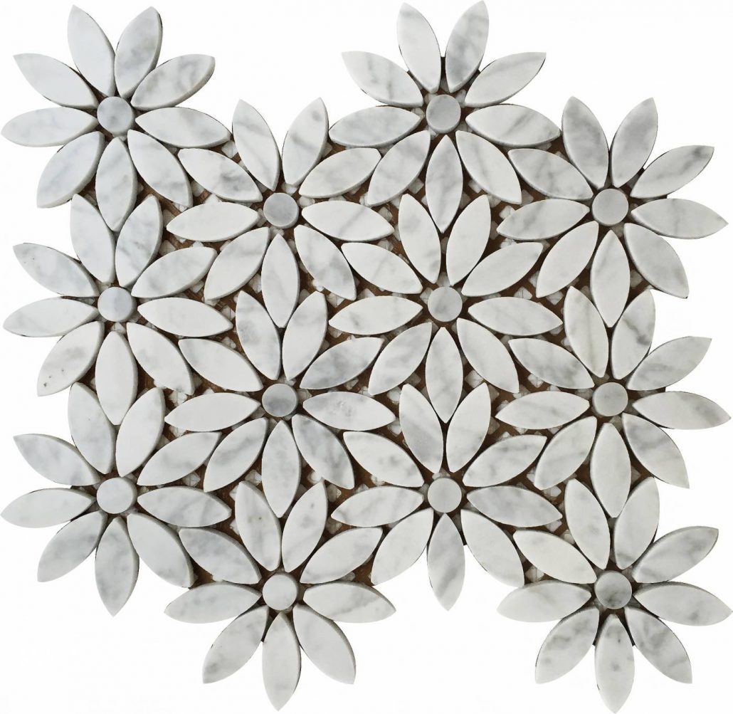 Carrara White Daisy Tile