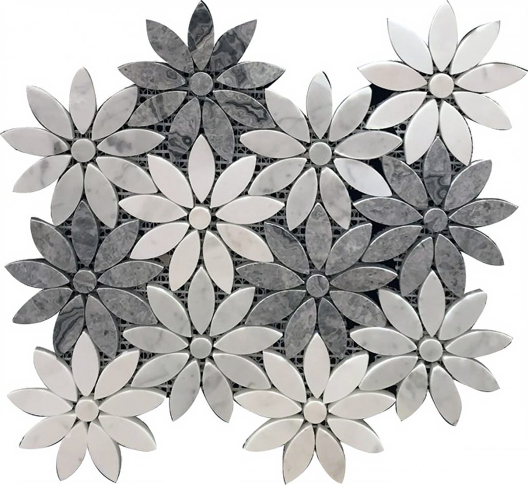 Grey Stone Daisy Tile