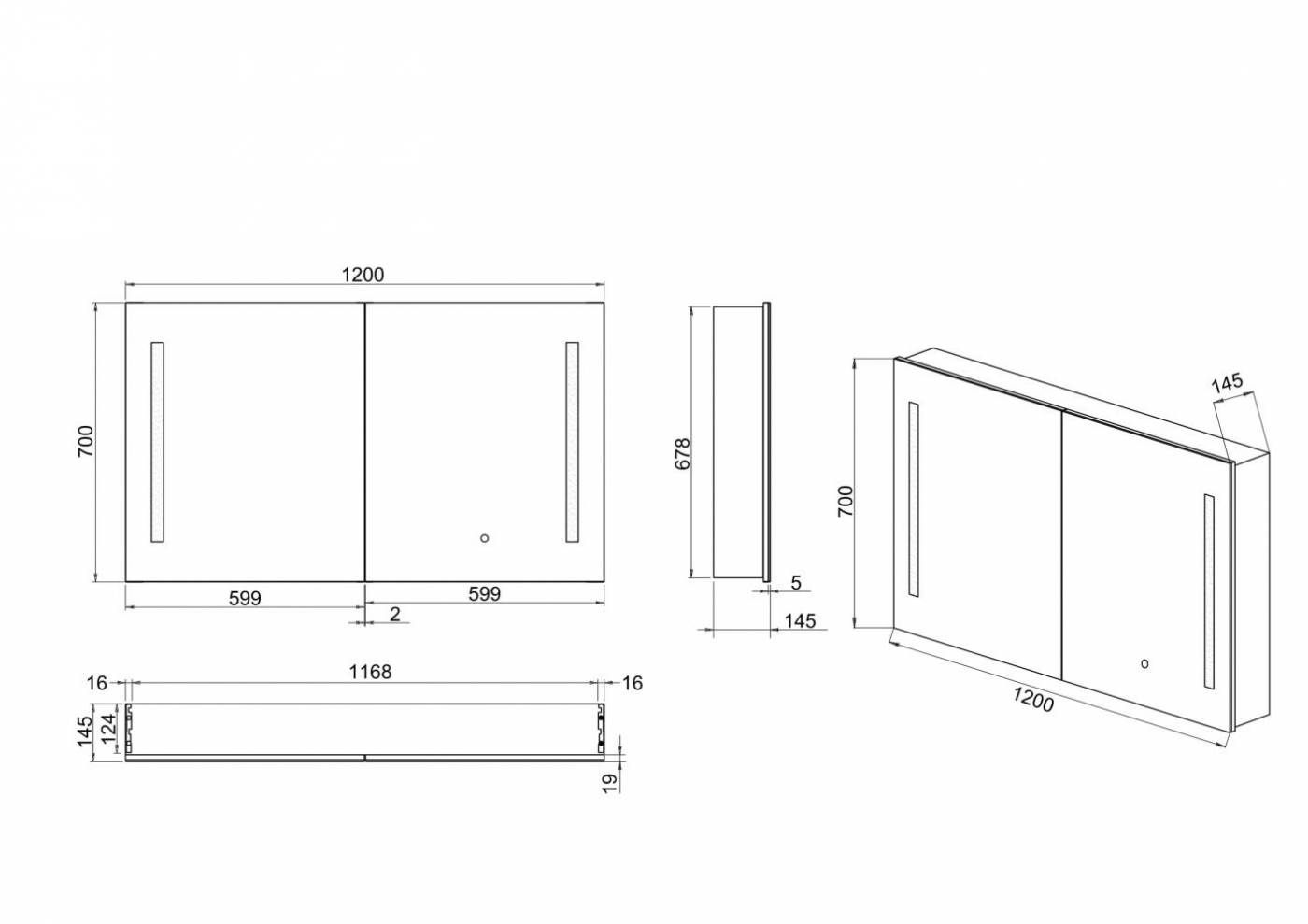 Amber LED Mirror Cabinet | Builders Discount Warehouse