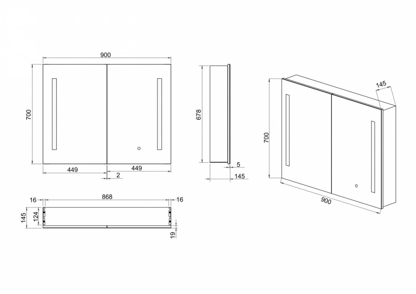 Amber LED Mirror Cabinet | Builders Discount Warehouse