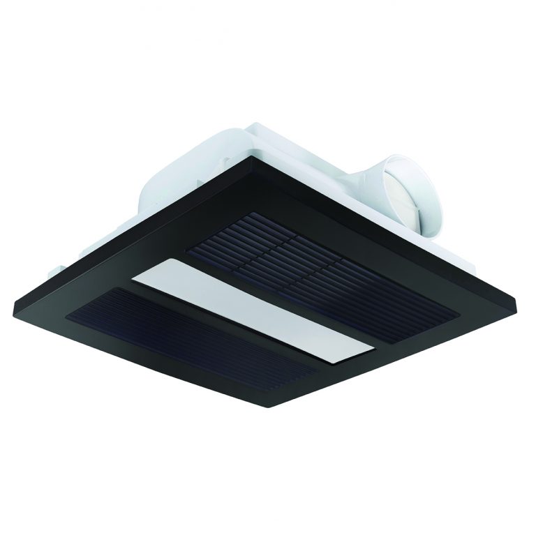 Solace 4 in 1 Bathroom Mate | Dual Heat Light Exhaust | Black | Builders Discount Warehouse