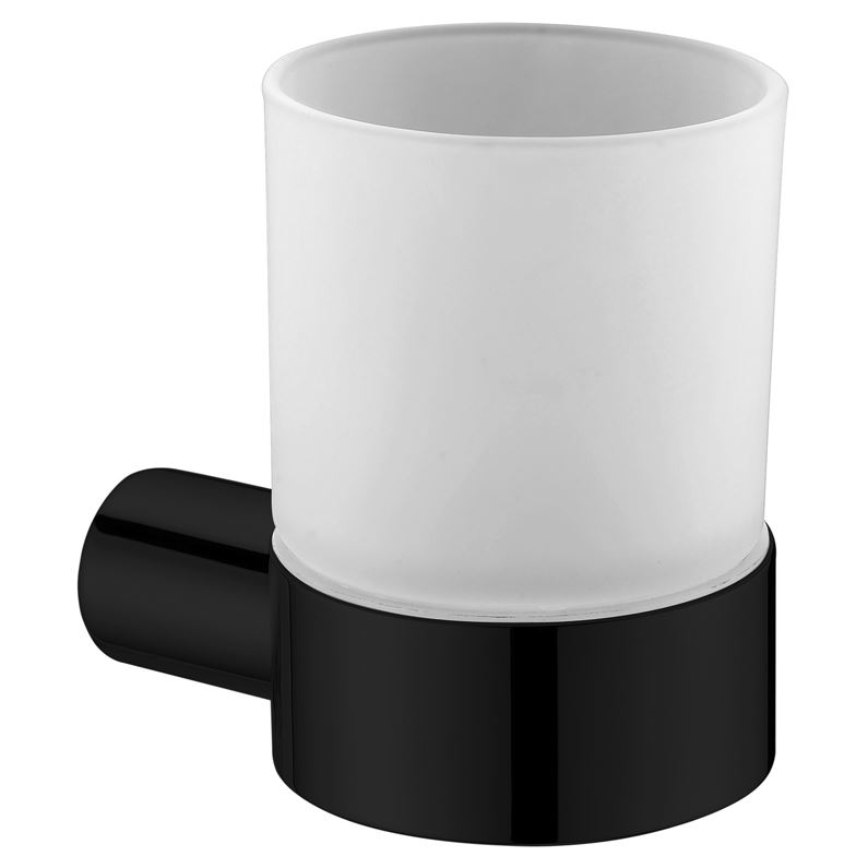 Shelly Black Glass Tumbler Holder