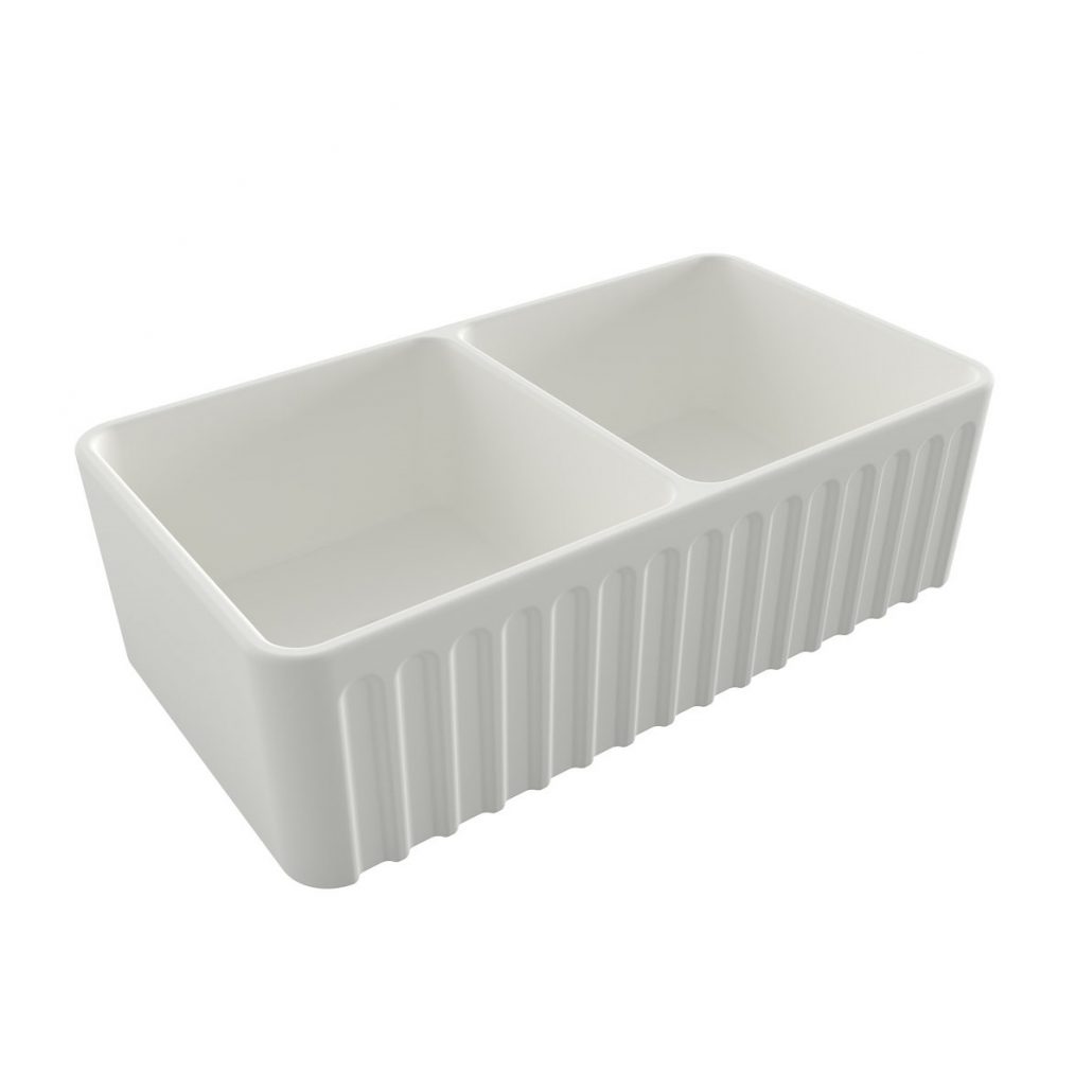 Novi Double Matte White Butler Sink