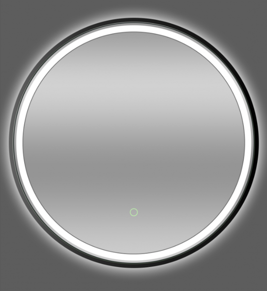 Black LED Round Mirror