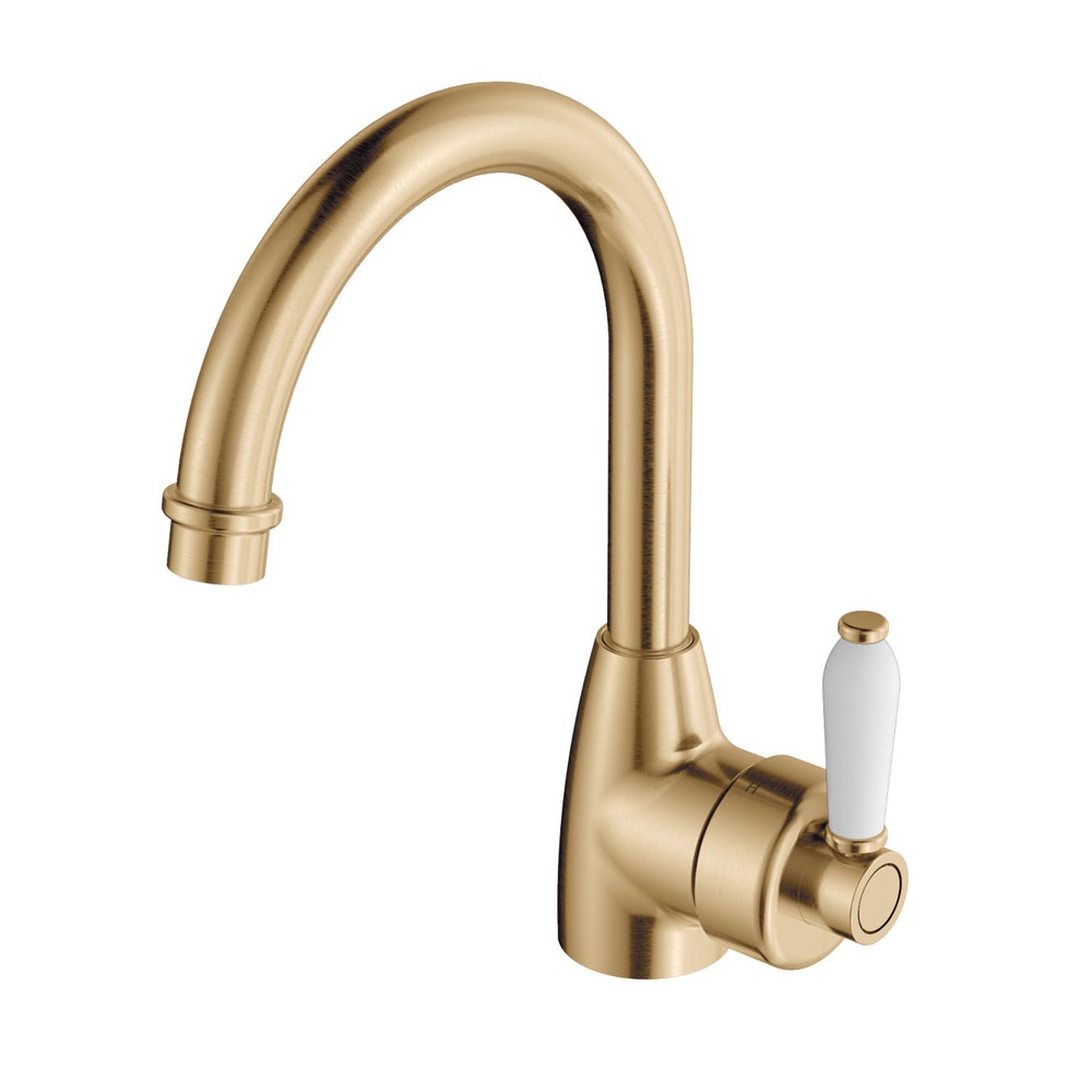 Eleanor Urban Brass Gooseneck Basin Mixer