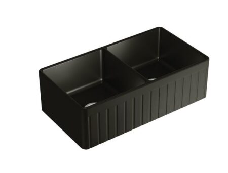 Benson Matte Black Double Butler Sink