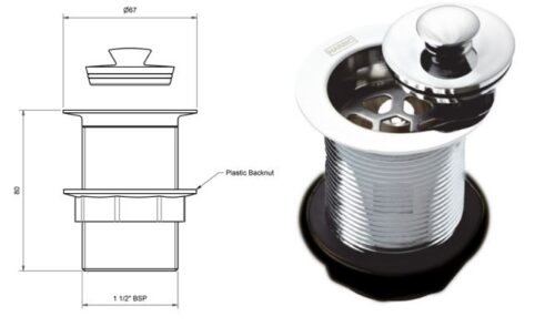 32mm and 40mm Basin and Bath Plugs | 80mm Tail | Builders Discount ...